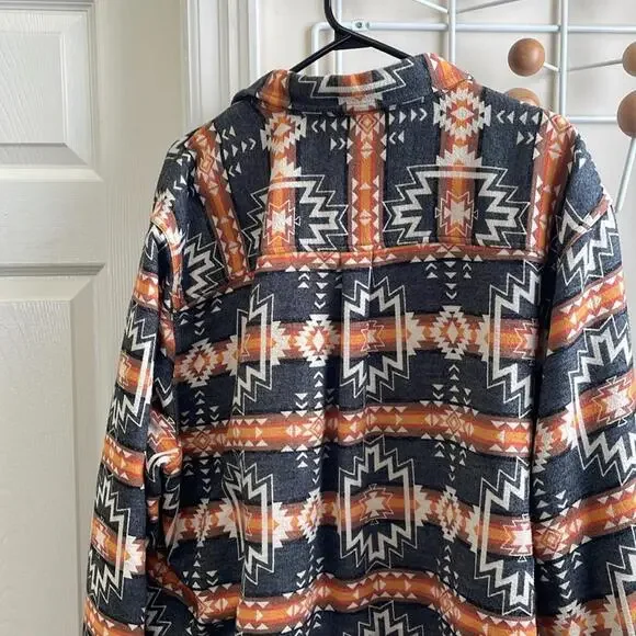Levi's - Oversized Baggy Navajo Long Sleeve Shirt - Grey / Orange - XL - Picture 6 of 10